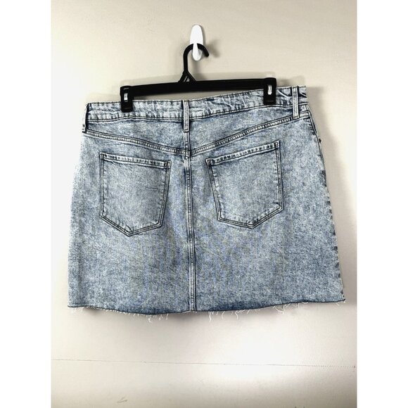 ON High Rise Pockets 18 Button Front Skirt Acid Wash Y2K 90s Vibes Skater Grunge - Picture 2 of 10